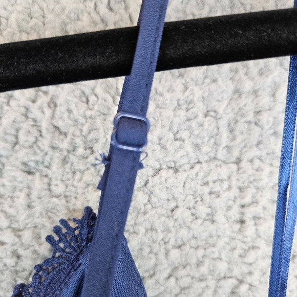 NSR Womens Provance Blue Navy Lace Mini Dress Sz S Adj. Straps Stretch flare - Picture 13 of 13